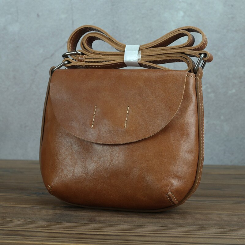 Vintage 100% Natural Oil Wax Cow Leather Women Bags