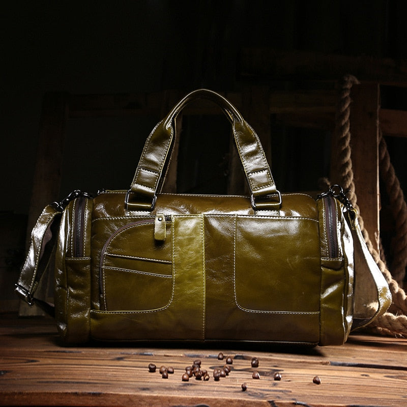 Cool Fashion Brand Design Genuine Leather Men's Travel Bags